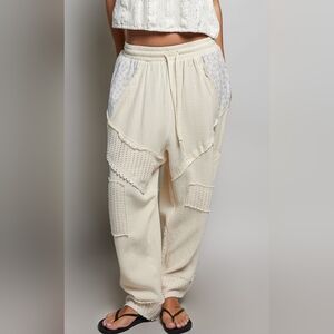 #1416 POL Whisper Patchwork Cotton Gauze Pants